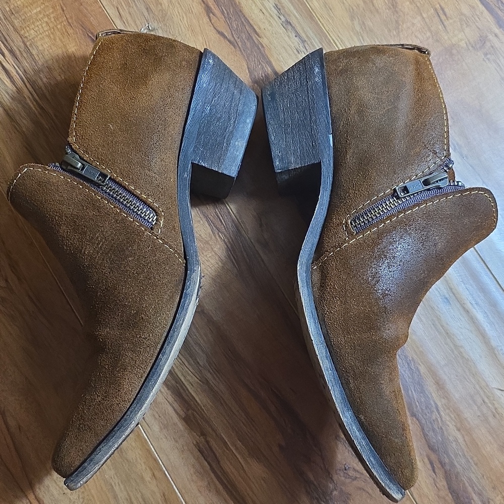 Laredo Ryder Brown Suede Ankle Western Boots Womens 9.5 - Picture 8 of 9
